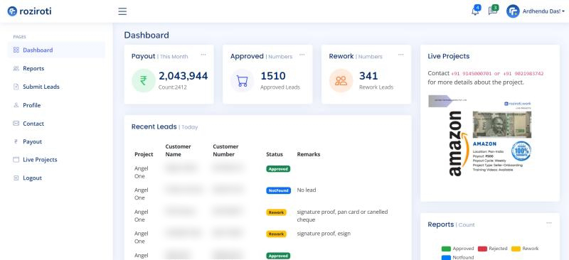 roziroti vendor dashboard